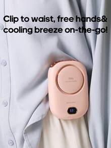 kinscoter 1PC Rechargeable 1800mAh Mini Portable Fan Camping Beach Travel Accessories Back To School Outdoor Summer Air Cooler Handheld Neck Fan Personal Waist Ventiladores - Pink - View 4