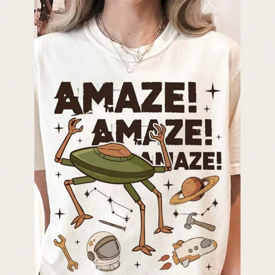 One Retro Epcot-Inspired T-Shirt With The "Living With The Land" Aesthetic, A Fun D Park Tee Featuring The Phrase "Get In Loser We Re Gonna Learn About Lettuce". 180g 100% Cotton, Designs Are Fully Printed. Unisex. - 白色 8 - 查看 1