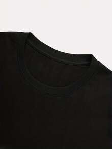 Graphic Print T-Shirt, Casual Short Sleeve Round Neck Top For Summer And Spring, Women's Clothing - 黑色 - 查看 3