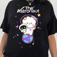1 pcsBTS Camiseta Unisex "The Astronaut Estilo Colorido K-Pop" - Estampado de Artista, Ideal para Fans y Estilo Casual180g 100% Cotton - Negro - Ver 2