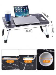 Portable Computer Folding Laptop Table Bed Tray Sofa Desk Stand Breakfast Study - Tray Table 3 - Black Marble - View 2
