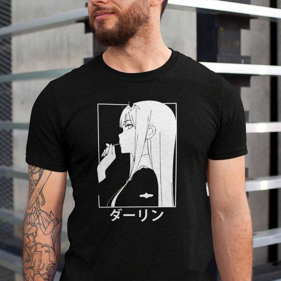 Camiseta Darling UNIS1ex ANIME 100% algodón, estilo streetwear, ropa de manga, merchandising hecho por fans220g Cla-ssic Cotton T-Shirt - UniS-ex - The Shirt You A-lways NeededSuitable for all people, whether woM-en or M-enhigh-quality durable fabric suitable for all seans,ft to the touch but built to lastBreathabletops woM.en fall outfiT.S for woM.en vaC.Ation outfiT.S woM.en Easter, St. Patrick's Day costume - Negro - Ver 1