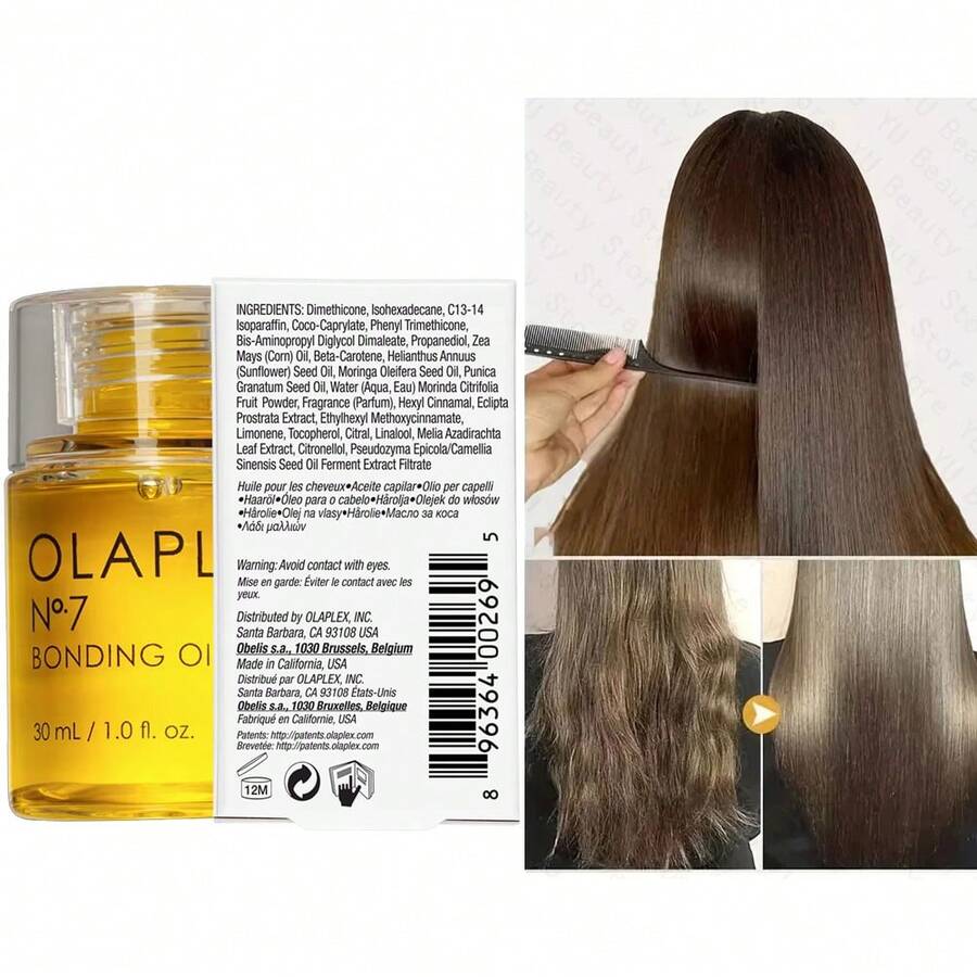No. 7 Bonding Oil, Concentrated High Shine Oil, Heat Protectant, Visibly Smooths & Softens Hair, Added Color Vibrancy, Up To 72 Hour Frizz Control, For All Hair Types, 1 Fl Oz