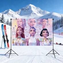 1件K-POP偶像主题派对装饰，K-POP，热门K-POP女巫狩猎动漫装饰，背景幕布，女巫狩猎团体派对装饰，生日派对装饰，女巫狩猎团体派对用品，儿童礼物 - 彩色 - 查看 3