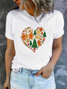 Women's Summer T-Shirt, Short Sleeve And Printed, Modern And Casual, Machine Washable, Comfortable Fit, 2D Flat Print. - White - View 8