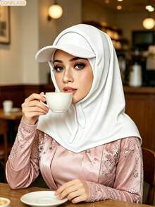Hijab Olahraga Muslim Pelindung Matahari dengan Pinggiran dan Pita, Hijab One-Piece Elastis Bernapas, Hijab Instan Warna Polos Cepat Kering dengan Topi Baseball Terintegrasi untuk Wanita, Aktivitas Luar Ruangan, Lari, dan Pemakaian Sehari-hari - MultiWarna - View 3