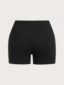 2 piezas Leggings básicos casuales de unicolor para mujer de talla grande, aptos para el verano - Multicolor 6 - Ver 4
