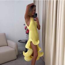 Women Midi Dresses - Yellow - View 3