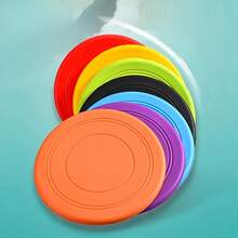 Dog Flying Disc, Interactive Dog Training Toy, Pet Silicone Soft Chew Flying Disc, Puppy Toy, Lightweight Floating Disc - Multicolor - View 3