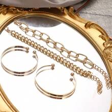 VKME Set de 4 piezas de pulsera abierta hueca con diseño de AMOR, hecho de material compatible - XH928KME1299 - Ver 4