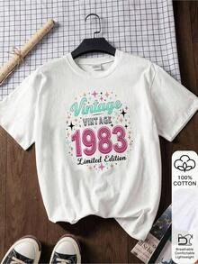 Limited Edition Vintage 1983 Shirt, 41st Birthday T-Shirt, 1983 T-Shirt, 80s Birthday, Birth Year T-Shirt, 41st Birthday Gift For Her - 白色 2 - 查看 2