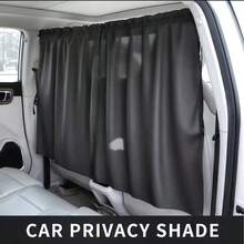 2Pcs Universal Car Privacy Side Window Sunshade, No Drilling Required Car Partition Curtain, Sun Protection Heat Insulation Blackout Curtain, Front And Rear Row Privacy Screen, Car Interior Partition Curtain, Suitable For Self-Driving Tours, Travel, Napping, Car Interior Accessories - Black - View 1
