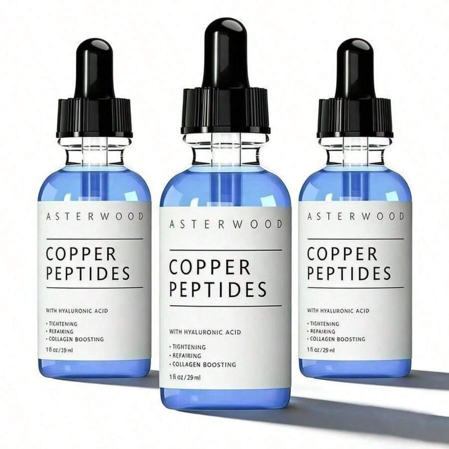 Asterwood Copper Peptides Serum For Face - Tightening, Repairing, Collagen Boosting - With GHK-Cu And Hyaluronic Acid - Fragrance-Free - 2 Fl Oz - 積雪草 - 查看 1