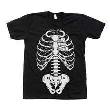 Camiseta de Esqueleto: Divertida Camiseta Gótica para Fiesta de Halloween - alta calidad - Negro - Ver 1