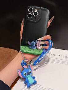 Disney Lilo And Stitch Phone Case : 3D Fluffy Pattern Border Protector Phone Soft Phone Case With A Free Cute Stitch Bracelet Chain Lanyard, Stitch, Lilo, Angel, For Apple 17 Promax 17 Pro 16 15 14 13 12 11 Pro Max XS Max X XR Soft Cover Summer Phone Case - 白色 - 查看 6