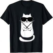 Camiseta impresa para hombres y mujeres - Negro - Ver 1