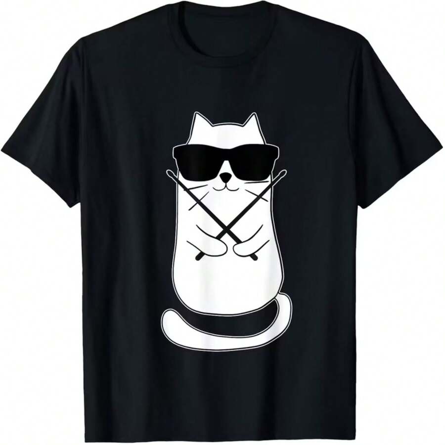 Camiseta impresa para hombres y mujeres - Negro - Ver 1