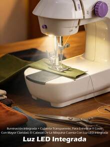 Maquina De Coser Portatil Electrica Mas Kit Costura Y Pedal Bedazzle kit Custom sticker Sewing accessories Embroidery kit Moldes para vela Scrapbook supplies - Blanco - Ver 6