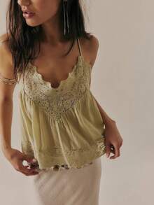 Women Tank Tops & Camis - 卡其色 - 查看 3
