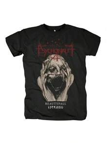 Unisex T-Shirt Of The Black Metal Band Psychonaut4, Harajuku Horror Style, Crew Neck, Cotton, Machine Washable, Collector's Edition, Gift For Men And Women - 黑色 - 查看 1