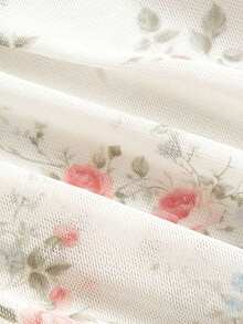 Mujer Con Escote De Hombros Descubiertos Volantes Y Estampado Floral - Multicolor - Ver 4