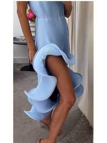 Women Midi Dresses - Blue - View 3