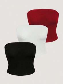 3 piezas Top bandeau de rayas - Multicolor 9 - Ver 1