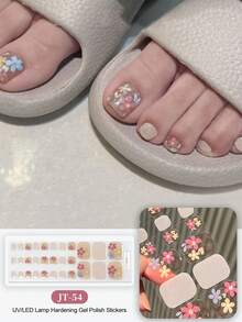 Miếng dán móng chân mùa hè dạng gel bán khô, thiết kế lấp lánh, hàng mới về, có sẵn để bán sỉ, chống thấm nước và bền lâu. - Nhiều màu - Xem 2