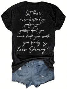 Blusa de manga corta para mujer con diseño único, minimalista y versátil para uso diario. - Negro - Ver 3