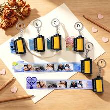 Personalized Father's Day Photo Keychain, Customizable Father And Son, Great Father Keychain With Text, Record Cherished Photo Memories, Customizable Name Keychain, Film Roll Keychain, Mini Photo Album, Keychain - Father's Day Edition 1 - View 2
