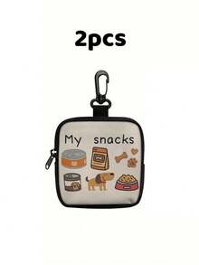 1pc Dog Pattern Treat Bag With Hook And Zipper - Pet Training Set, Suitable For Puppy Training, Dog Food Storage And Outdoor Walking, Durable Polyester Material, Cute Dog Pattern, Perfect For Dog Owners, Dog Treat Bag, Essential For Walking Dogs, Lively Dog Design, And Reliable - Multicolor - View 21