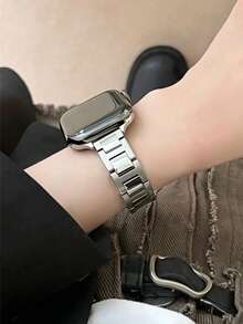 1条不对称金属表带，兼容 42mm、38mm、40mm、41mm、44mm、45mm、46mm、49mm直径，时尚智能手表替换表带，适用于Series Ultra2、Ultra SE2、SE 11、10、9、8、7、6、5、4、3、2、1，男女通用 - 銀色 - 查看 7