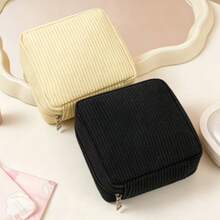 Bolsa de almacenamiento de tampones sanitarios multicolor, bolsa de almacenamiento de compresas sanitarias rosa, gran capacidad, bolsa de almacenamiento simple y portátil adecuada para tampones sanitarios, compresas sanitarias y bragas. Es un artículo imprescindible para las chicas. Es una buena opción para bolsas de maquillaje, viajes - Color sólido - Ver 9