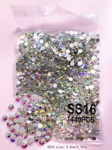 1包1440颗SS3-SS20透明平底水钻和仿水晶，DIY，美甲装饰，美甲配件，美甲产品，美甲装饰，美甲用品 - 彩色 - 查看 4