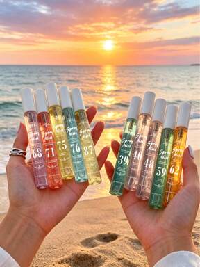 1/5/10 Stücke brasilianischer Duftspray, Lufterfrischer mit Geschenkbox, digitaler Strand-Duftspray. Beinhaltet Kokosnuss, Vanille, Jasmin, Pistazie und andere Düfte. Natürliche Frische, langanhaltend. Sommer-Lufterfrischer. Tragbares Design geeignet für Kleiderschrank, Badezimmer, Auto und Reisen. Geeignet für Valentinstag, Muttertag, Hochzeit und andere Anlässe