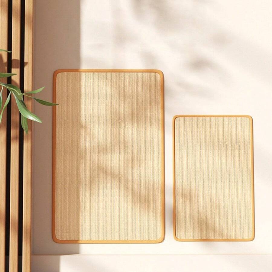 Thảm cào móng mèo sợi sisal, tấm cào móng mèo, mặt sau dán nhám, không khuyến khích dùng cho tường sơn, sơn latex, giấy dán tường, sofa da. Sợi sisal dày chống trầy xước và bền, kỹ thuật bo viền chính xác giúp mèo giải tỏa bản năng vui chơi - 1 cái - Xem 1