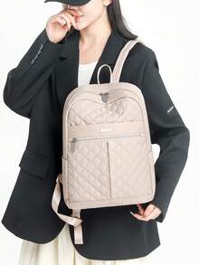 Mochila impermeable de gran capacidad, de moda y versátil - Beis - Ver 2