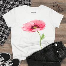 Women Clothing, Poppy T-shirt, Floral Spring Designblusas para mujer>camisa      blusas para dama - Blanco - Ver 5