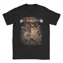 Awesome The Binding Of Isaac Themed T-Shirt, Women's Pure Cotton Crew Neck T-Shirt, 90s Cartoon Short Sleeve T-Shirt, Plus Size T-Shirt. - 黑色 - 查看 2