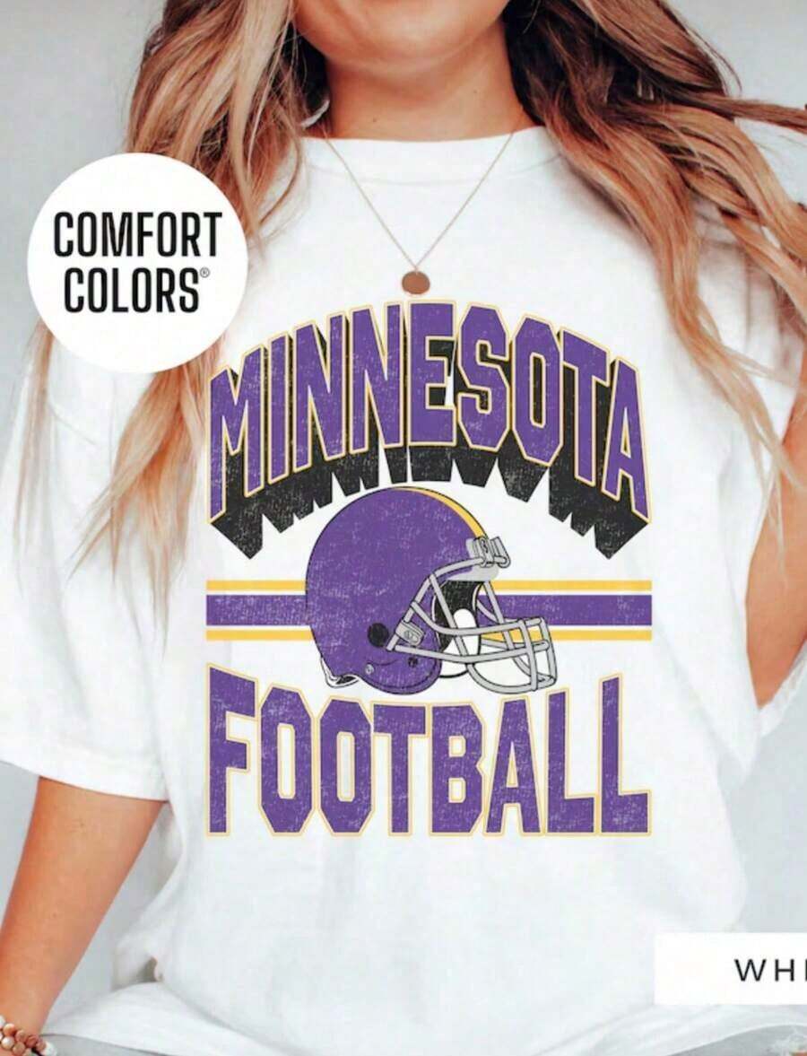 Camiseta de Fútbol Americano de Minnesota Estilo Vintage, Cómoda, para Mujer, Camiseta Retro de los Vikings, Regalo para Ella, Estilo Boho Vikings - Estilo - Ver 1