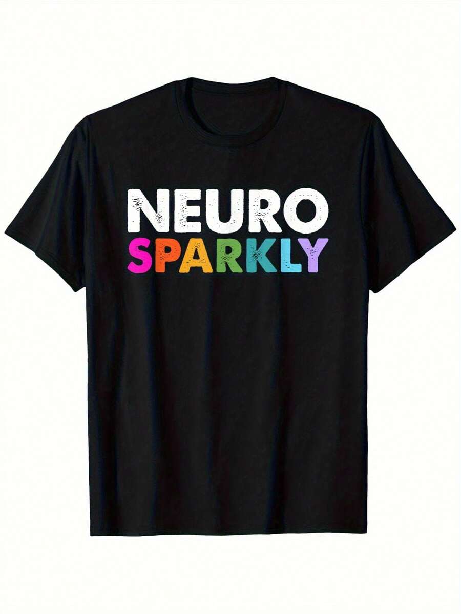 Camiseta Neuro Sparkly Neurodiversity SPED para la Concientización sobre el Autismo: Celebra la Diversidad y Deja que el Amor Florezca, Asegurando que Nadie se Sienta Aislado.Hecho de 100% puro, este regalo es perfecto para hombres, mujeres, papás, mamás y amigos. - Negro - Ver 1