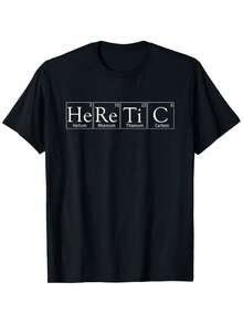 Camiseta de ciencia de elementos químicos Heretic, adecuada para uso unisex, informal, de cuello redondo, de manga corta para exteriores, ropa de verano para hombre, camiseta para hombre, ligeramente elástica, 100%, tallas S-XXXL. - Negro - Ver 6
