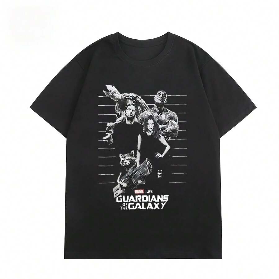 's Superhero Movie Short Sleeve T-Shirt, Loose Fit Casual Cotton Half Sleeve T-Shirt, Popular Fashionable Casual Half Sleeve Top - 款式 - 查看 1