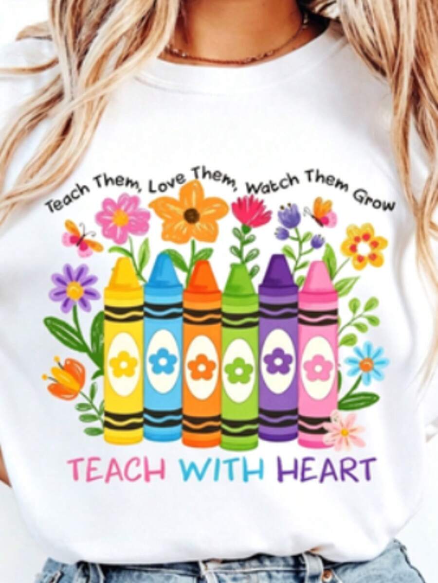 Camiseta de Mujer con Estampado de Moda