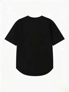 Camiseta Estampada para Hombre Manfinity Dauomo - Camiseta Negra de Manga Corta y Cuello Redondo con Estampado "Alien", con Divertido Diseño de Músculos de la Mona Lisa, Corte Holgado y Cómodo, Adecuada para Todas las Temporadas, Camiseta Divertida YMX6 - Negro - Ver 2