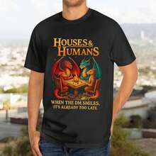 Camiseta "Houses and Humans" - Camiseta de Dungeons Gaming - Camiseta Gráfica de Dungeon para Hombre - Camisetas Navideñas para Gamers PDVC - Blanco - Ver 6