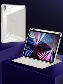 TIANYIMING Ốp bảo vệ bằng acrylic trong suốt xoay 360°, giá đỡ máy tính bảng có thể gập lại, tương thích với iPad/GalaxyTab/LenovoTab/LenovoXiaoxin PAD/LenovoIdea Pad/MatePad/HonorPad/XiaomiPad/RedmiPad và các dòng máy tính bảng khác. Cũng tương thích với iPad A16 2025, Air 11/13, M2/M3 2024/2025, Pro 11/13, M4 2024, Air 5/Air 4 10.9 inch 2022, thế hệ thứ 9, thế hệ thứ 8, thế hệ thứ 7 10.2 inch, thế hệ thứ 5, thế hệ thứ 6 9.7 inch, thế hệ thứ 10 10.9 inch 2021, Pro 11/12.9 inch, Mini 6. - Màu Xám nhạt - Xem 3