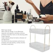 Organizador de Encimera de Baño de 2 Niveles, Diseño Simple Multiusos de Lujo Ligero, Estante de Almacenamiento Moderno de Doble Capa Duradero para Mesa de Maquillaje para - Por supuesto - Ver 5