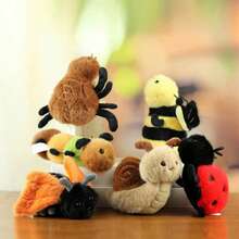 1 pezzo Bambola di peluche a forma di insetto realistico, pupazzo di animale imbottito morbido, piccola e carina statuina di bruco/ape/lumaca/ragno/coccinella, decorazione da scrivania, ornamento appeso per auto, regalo per bambini/fidanzata/migliore amica per compleanni/festività/Natale/Ognissanti - Multicolore - Visualizzare 2