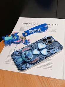 Disney Lilo And Stitch Phone Case : 3D Fluffy Pattern Border Protector Phone Soft Phone Case With A Free Cute Stitch Bracelet Chain Lanyard, Stitch, Lilo, Angel, For Apple 17 Promax 17 Pro 16 15 14 13 12 11 Pro Max XS Max X XR Soft Cover Summer Phone Case - trắng - Xem 6